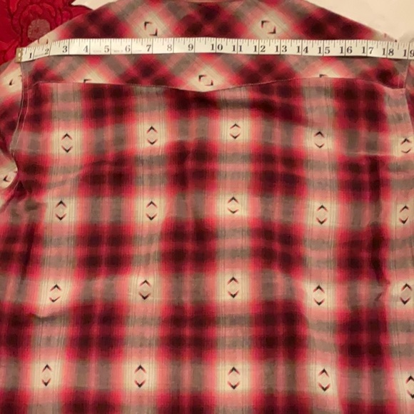 Western Shirt JNCO Crown Brand Size L Western Cut Red Plaid L/S Button Down - Picture 8 of 8